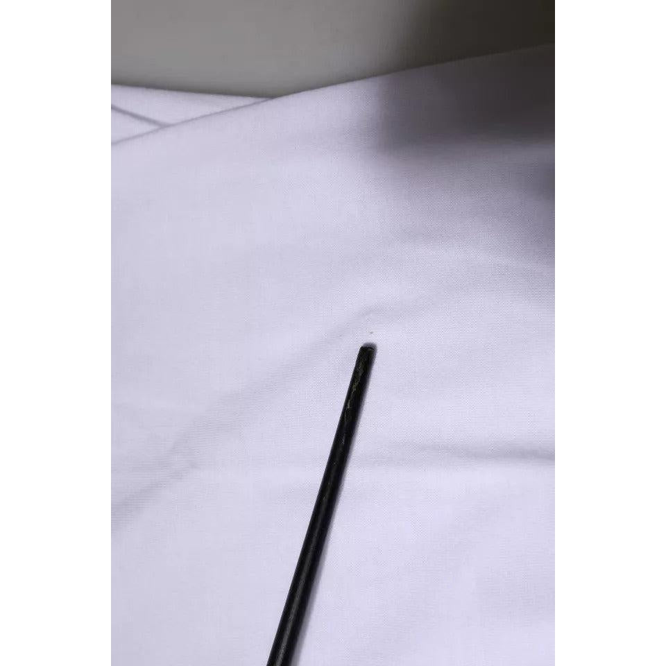 Dolce &amp; Gabbana White Logo Crew Neck Cotton Pullover Sweater