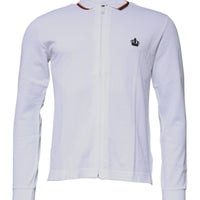 Dolce & Gabbana White Crown Men Full Zip Sweatshirt Sweater