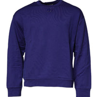 Dolce & Gabbana Blue Cotton Crew Neck Men Pullover Sweater