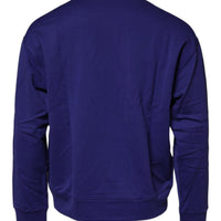 Dolce & Gabbana Blue Cotton Crew Neck Men Pullover Sweater