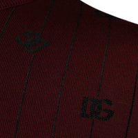 Dolce & Gabbana Maroon Monogram Turtleneck Pullover Sweater