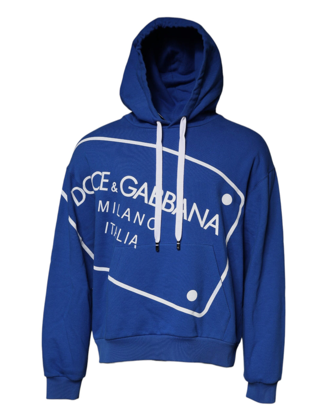 Dolce & Gabbana Blue Logo Print Hooded Sweatshirt Sweater