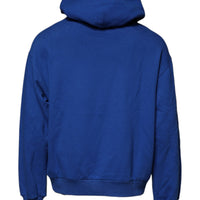 Dolce & Gabbana Blue Logo Print Hooded Sweatshirt Sweater