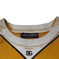 Dolce & Gabbana Yellow Logo Jersey Crewneck Pullover Sweater