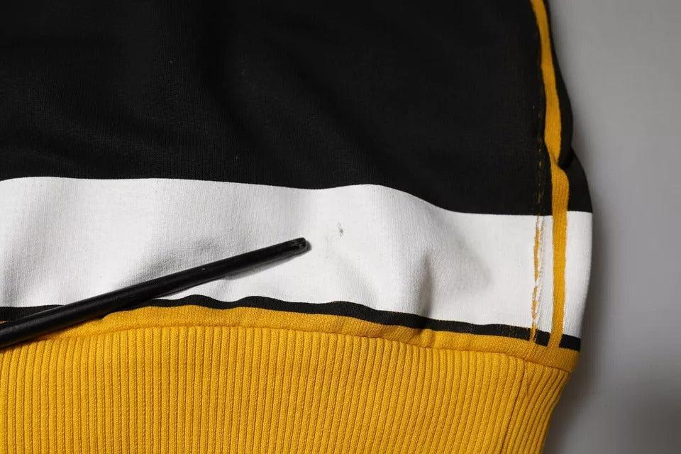 Dolce &amp; Gabbana Yellow Logo Jersey Crewneck Pullover Sweater