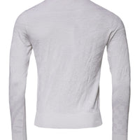 Dolce & Gabbana White Silk Crew Neck Men Pullover Sweater