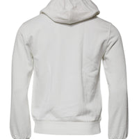 Dolce & Gabbana White Caesar Cotton Hooded Pullover Sweater