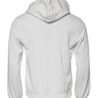 Dolce & Gabbana White Caesar Cotton Hooded Pullover Sweater