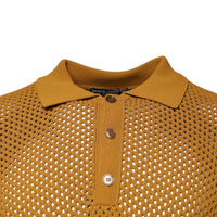 Dolce & Gabbana Brown Perforated Collared Short Sleeves T-shirt