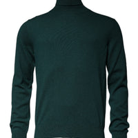 Dolce & Gabbana Green Cashmere Turtleneck Men Pullover Sweater