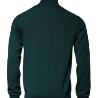 Dolce & Gabbana Green Cashmere Turtleneck Men Pullover Sweater