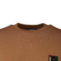 Dolce & Gabbana Brown Logo Plaque Crew Neck Pullover Sweater