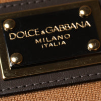 Dolce & Gabbana Brown Logo Plaque Crew Neck Pullover Sweater