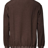 Dolce & Gabbana Brown Logo Print Crew Neck Pullover Sweater