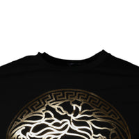 Versace Black Medusa Print Cotton Crew Neck Men T-shirt