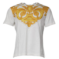 Versace White Medusa Print Cotton Crew Neck T-shirt