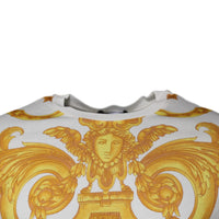 Versace White Medusa Print Cotton Crew Neck T-shirt