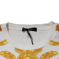 Versace White Medusa Print Cotton Crew Neck T-shirt