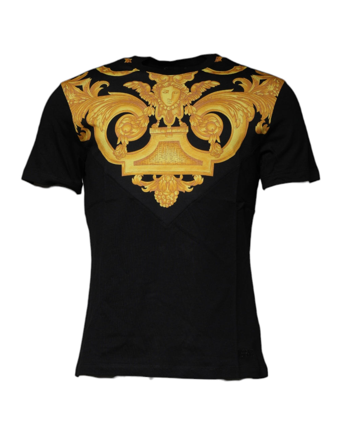 Versace Black Medusa Print Cotton Crew Neck T-shirt