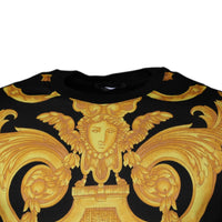 Versace Black Medusa Print Cotton Crew Neck T-shirt