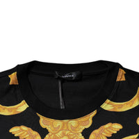 Versace Black Medusa Print Cotton Crew Neck T-shirt