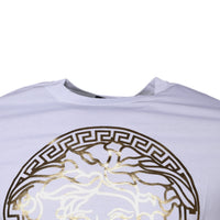 Versace White Medusa Print Cotton Crew Neck T-shirt