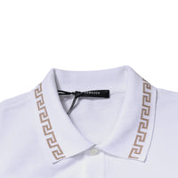 Versace White Viscose Collared Men Polo Short Sleeves T-shirt