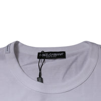 Dolce & Gabbana White Panda King Cotton Crew Neck T-shirt