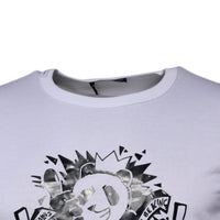 Dolce & Gabbana White Panda King Cotton Crew Neck T-shirt