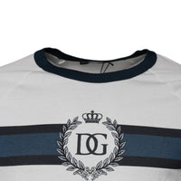 Dolce & Gabbana White DG Crown Cotton Crew Neck T-shirt