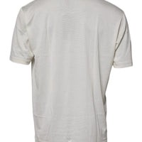 Dolce & Gabbana Off White Silk CrewNeck Short Sleeve T-shirt