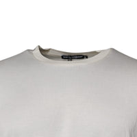 Dolce & Gabbana Off White Silk Crew Neck Short Sleeve T-shirt