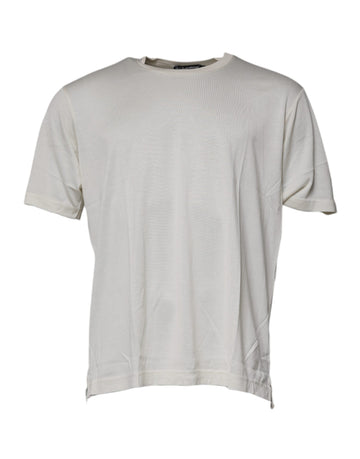 Dolce & Gabbana Off White Crew Neck Short Sleeve T-shirt