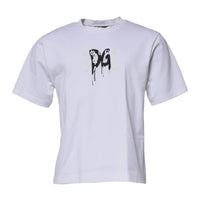 Dolce & Gabbana White DG Logo Crew Neck Short Sleeve T-shirt