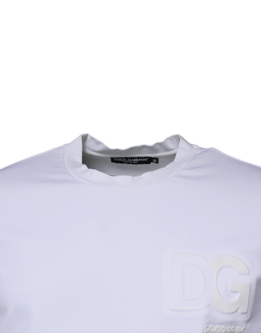 Dolce & Gabbana White DG Logo Crew Neck Short Sleeves T-shirt