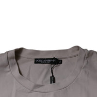 Dolce & Gabbana Beige DG Logo Crew Neck Short Sleeves T-shirt