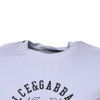 Dolce & Gabbana White Logo Print Cotton Crew Neck T-shirt