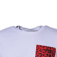 Dolce & Gabbana White Red Leopard Cotton Crew Neck T-shirt