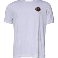 Dolce & Gabbana White DG Embroidery Cotton Crew Neck T-shirt