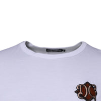 Dolce & Gabbana White DG Embroidery Cotton Crew Neck T-shirt