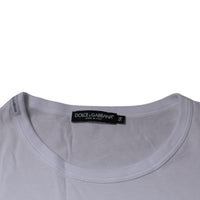 Dolce & Gabbana White DG Embroidery Cotton Crew Neck T-shirt