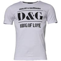 Dolce & Gabbana White D&G King Of Love Cotton Crew Neck T-shirt