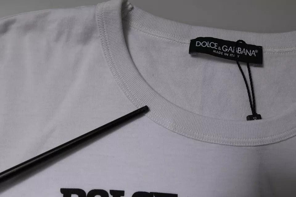 Dolce &amp; Gabbana White D&amp;G King Of Love Cotton Crew Neck T-shirt