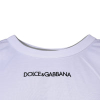 Dolce & Gabbana White Logo Cotton Sleeveless Tank T-shirt