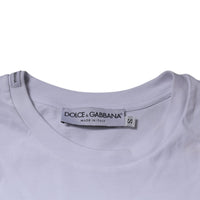 Dolce & Gabbana White DG Logo Cotton Crew Neck T-shirt