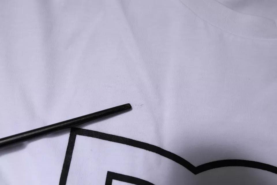 Dolce &amp; Gabbana White DG Logo Cotton Crew Neck T-shirt