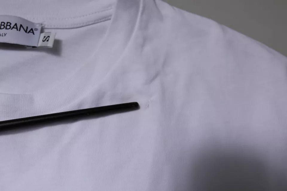Dolce &amp; Gabbana White DG Logo Cotton Crew Neck T-shirt
