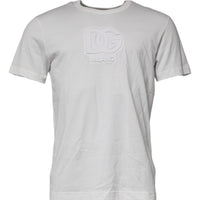 Dolce & Gabbana White DG Logo Cotton Crew Neck T-shirt