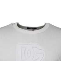 Dolce & Gabbana White DG Logo Cotton Crew Neck T-shirt