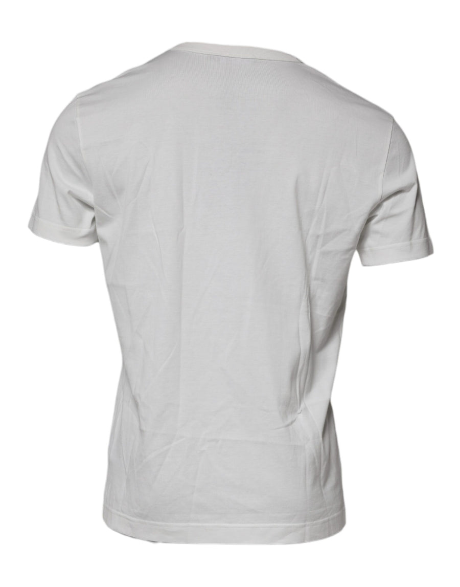 Dolce & Gabbana White DG Logo Cotton Crew Neck T-shirt